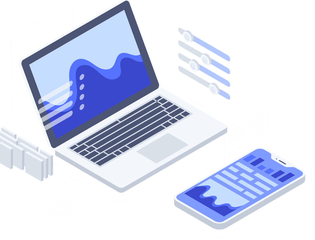 Laptop and mobile device illustration